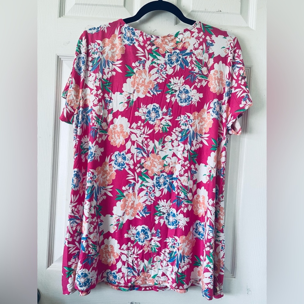 Kim Rogers Pink Relaxed Short Sleeve Blouse - Picture 3 of 8